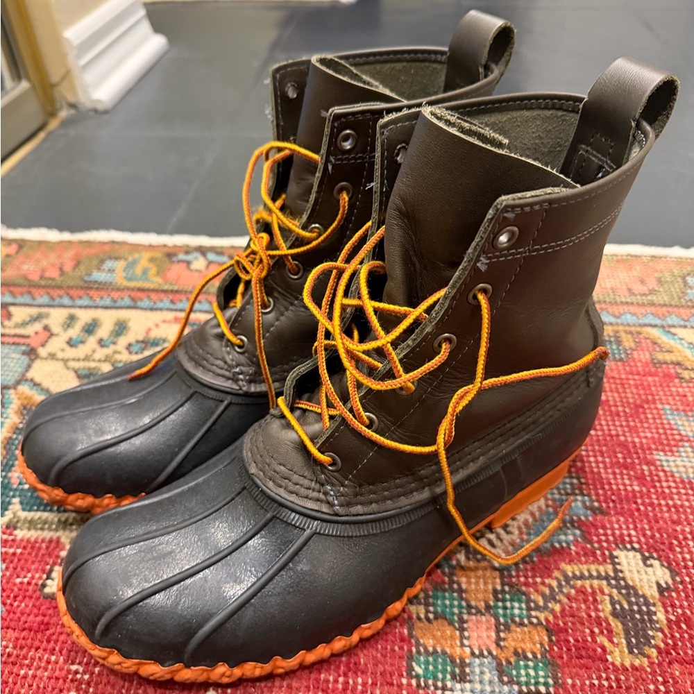 L.L. Bean Black and Green Duck Boots